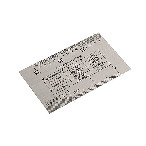 Bnineteenteam Guitar String Gauge,String Action Ruler Gauge Tool with Fret Protectors Set Ruler Gauge Measuring Tool for Guitar